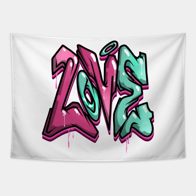 Love Graffiti Tapestry by Graffitidesigner