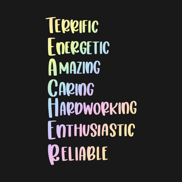 Teacher adjectives - inspirational teacher quote by PickHerStickers