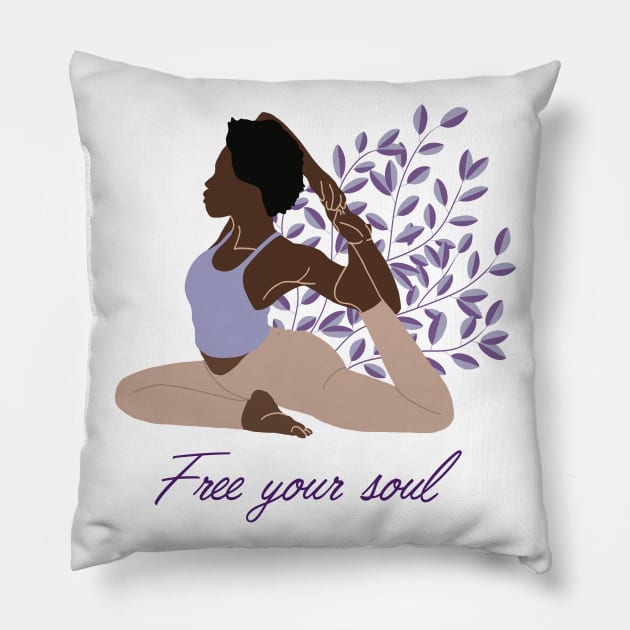 Free Your Soul Kundalini Ashtanga Hatha Asanas Yogi Yoga Pillow by Melinas Dragonpets