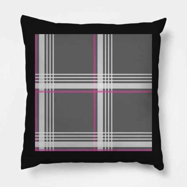 CLARK PLAID PILLOWS PINK, GRAY, WHITE, PATTERN DESIGN FOR PILLOWS, THROWS, BLANKETS, DUVET COVER Pillow by KathyNoNoise