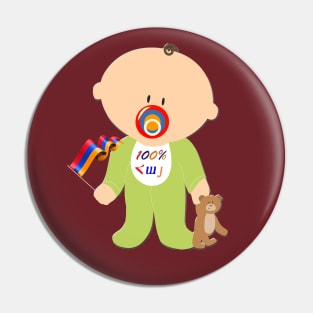 100% Armenian Pin