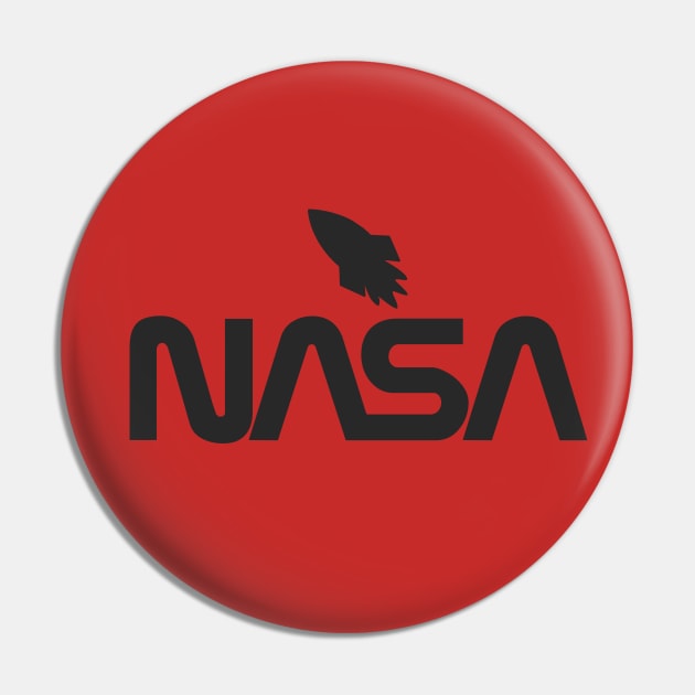 NASA Rocket Black Pin by Aspita