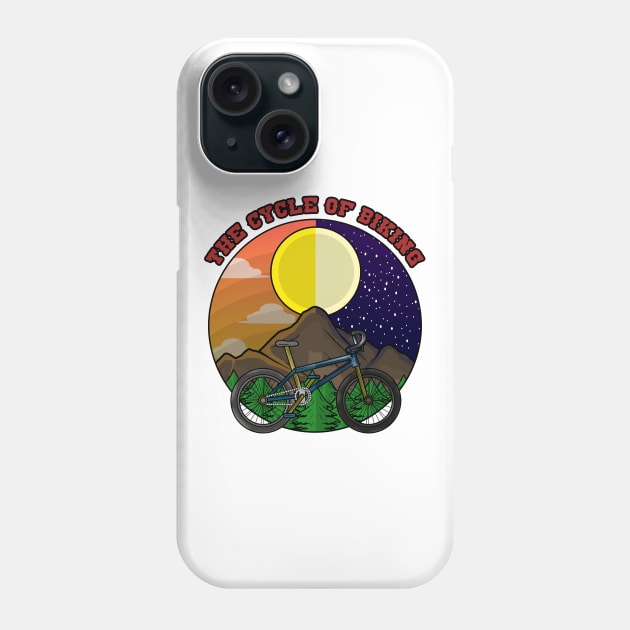 Mountain bike with Trees in Mountains at Day and Night Phone Case by Markus Schnabel