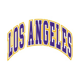 Los Angeles - Block Arch - White Purple/Gold T-Shirt