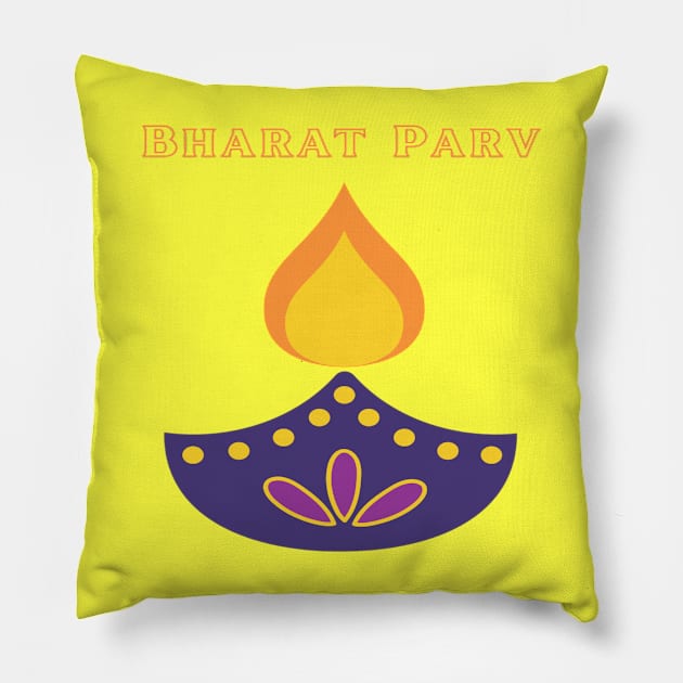 Bharat Parv - Diya Pillow by Bharat Parv