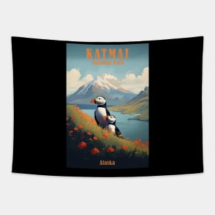 Katmai National Park Travel Poster Tapestry