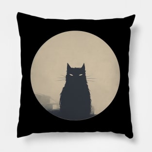 cat silhouette Pillow