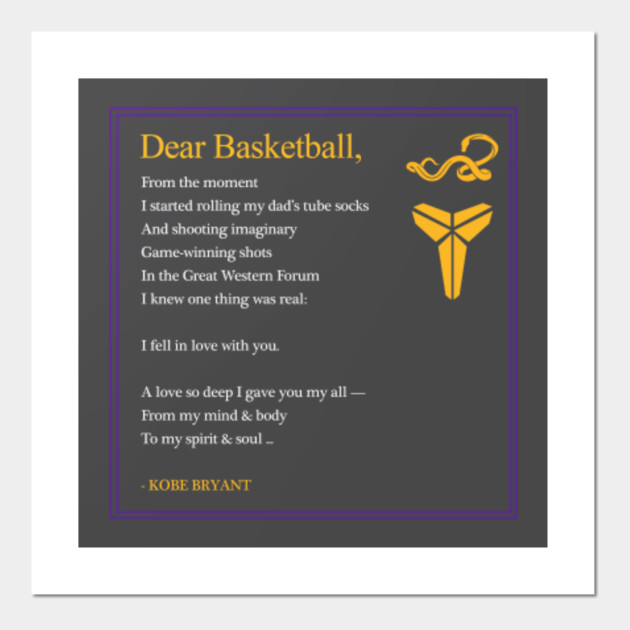 dear basketball kobe poem