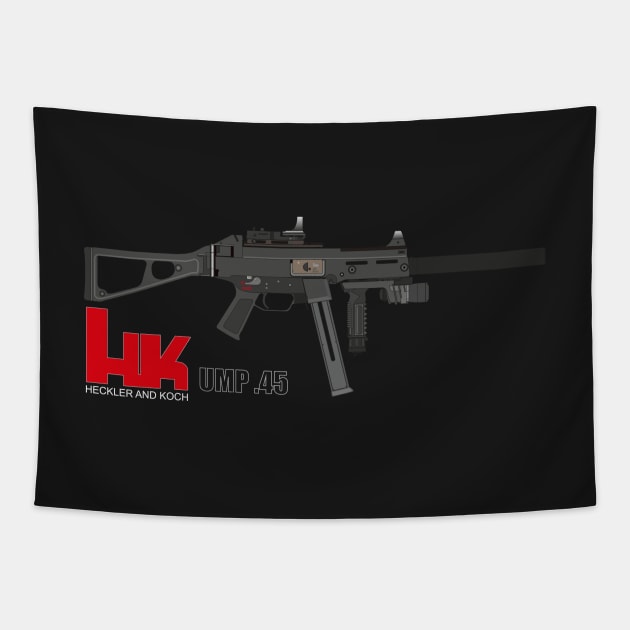 HK-UMP45 Tapestry by Jun Pagano