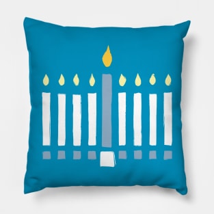 Chanukah Candle Menorah Print Card Pillow