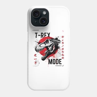 T-Rex Mode Unleashed, Fierce Dinosaur Artwork, Predatory Beast Mode, Aggressive, Dynamic, Striking Phone Case