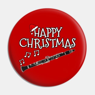 Christmas Clarinet Clarinetist Musician Santa Hat Xmas 2022 Pin