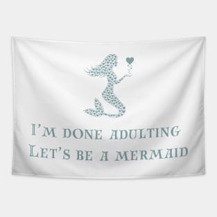 Mermaid ocean quote beach items Tapestry