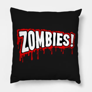 Bloody Zombie Comic Typography Pillow