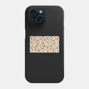 red winter berries floral pattern Phone Case