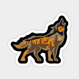 Wolf in forest Magnet