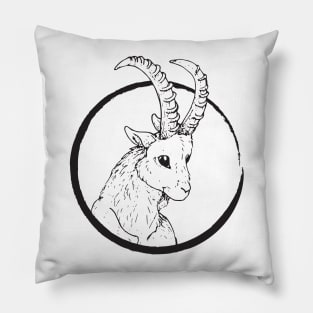 Pen & Ink Goat Head Pillow