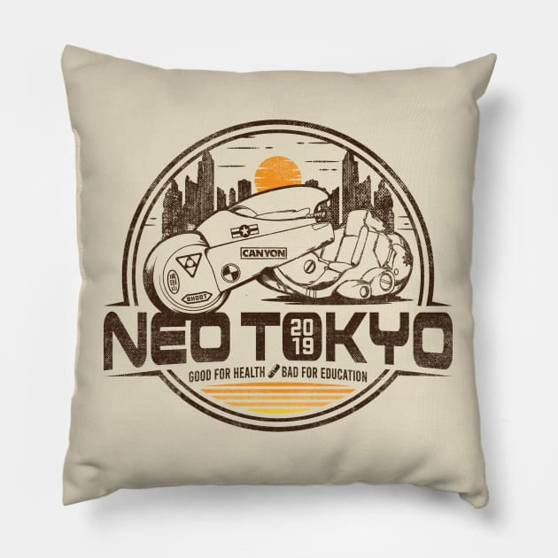 Neo Tokyo Kaneda Bike The Capsules Biker Gang Pillow by VerydudeShirt