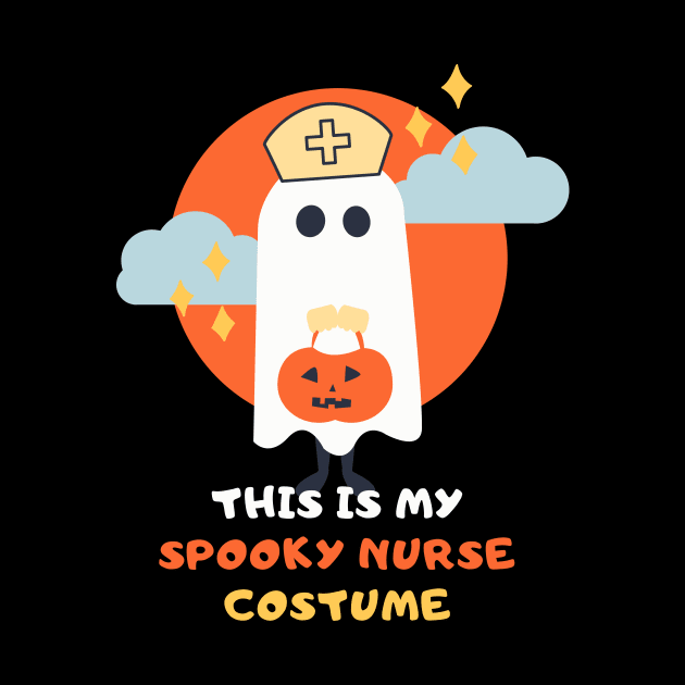 This is my spooky Nurse costume funny Nurse Halloween ghost in Nurse hat design by BlueLightDesign