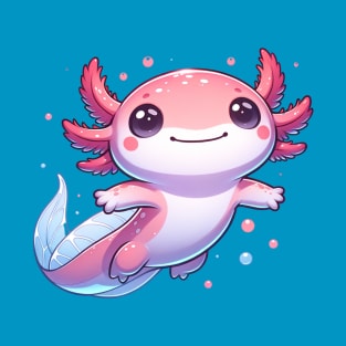 Cute Axolotl Floating T-Shirt