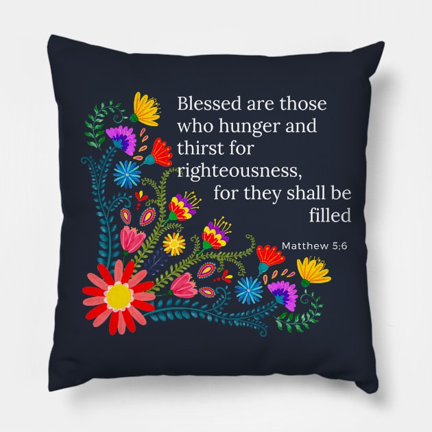 Beatitudes Matthew 5:6 Light Letters Pillow by Beloved Gifts