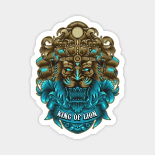 King of Lion with neon color and ornament Magnet