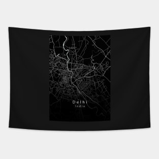 Delhi India City Map dark Tapestry