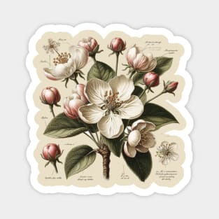 Vintage Apple Blossom Botanical Magnet