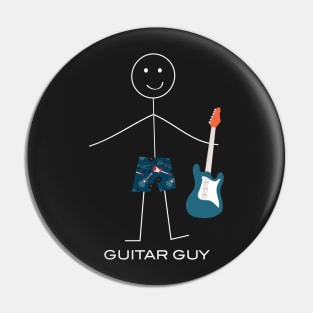 Funny Mens Bass Guitar Guy Pin