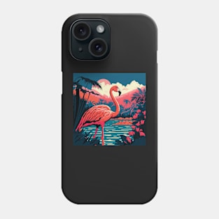 Flamingo in Mountain Lake Phone Case