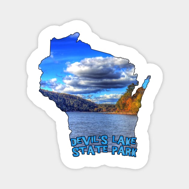 Wisconsin State Outline (Devil's Lake State Park) Magnet by gorff