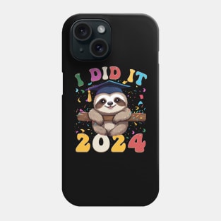 Funny Sloth I did it Graduation Phone Case