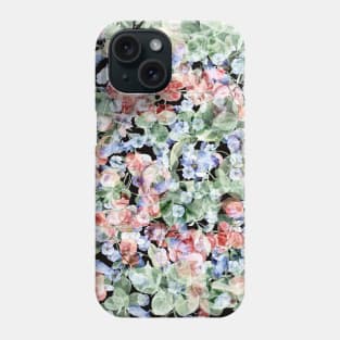 A botanical pattern with flowers, leaves and berries. Phone Case