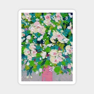 Pastel roses knife painting Magnet