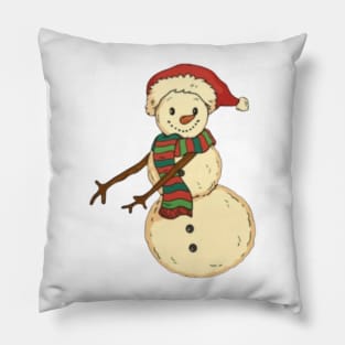 Christmas characters snow man t-shirt design Sticker Pillow