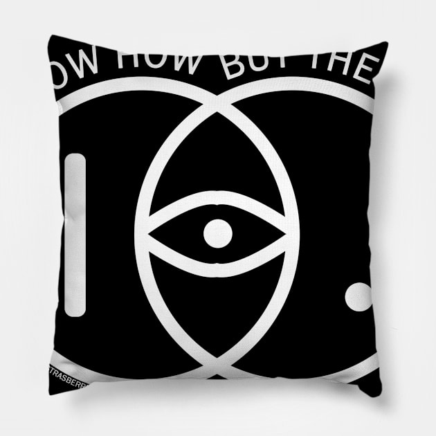 iDKHOW circle logo white ver. Pillow by strasberrie