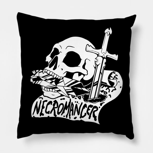 Necromancer Class - White Design Pillow by CliffeArts