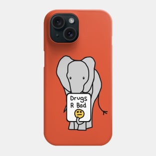 Elephant with Anti Drugs Message Phone Case