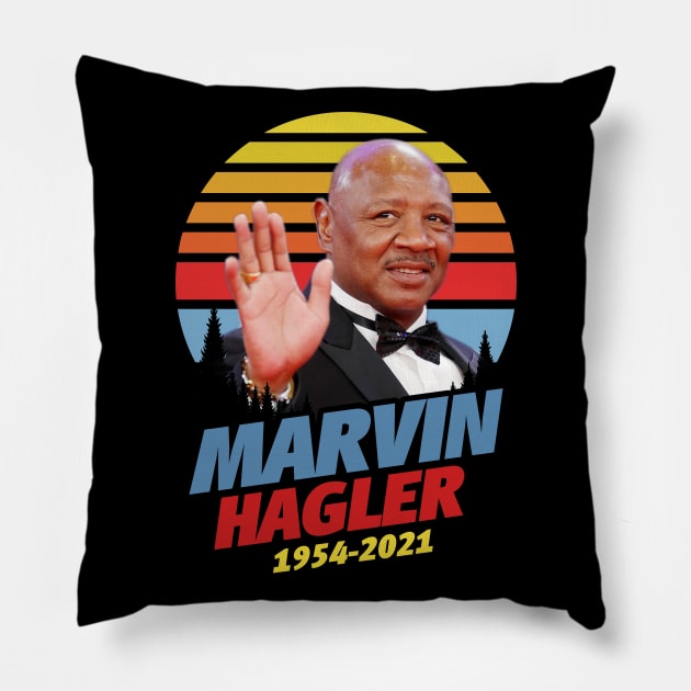 Rip Marvin Hagler 1954-2021 Pillow by OTAKUDANG
