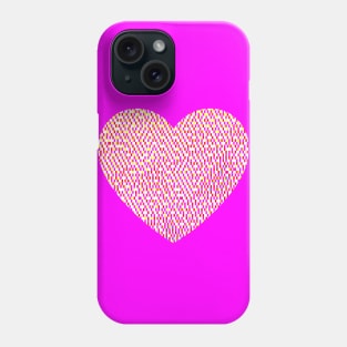 Magenta Retro 8-bit Pixel Heart Phone Case