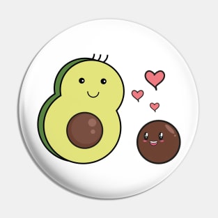 Mr Avocado Kawaii And Baby Avocado Kawaii Pin