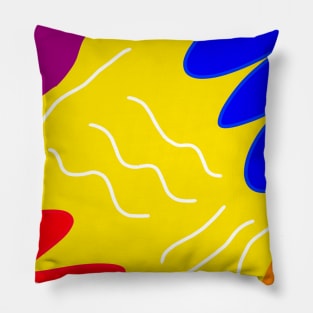 yellow colorful rainbow abstract pattern design Pillow