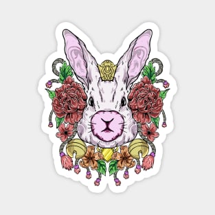 Chinese Rabbit With Flower Magnet