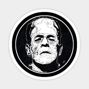 FRANKENSTEIN (Circle Black and White) Magnet