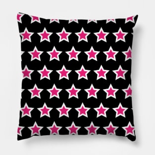 Abiyram | Black and Pink Stars Pattern Pillow