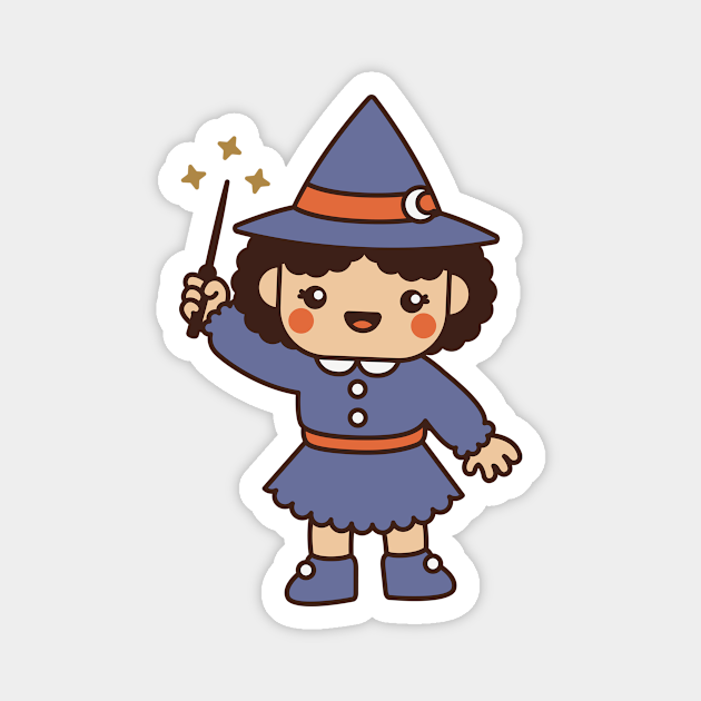 Kawaii Cute Cartoon Witch Kid - Witch Girl - Magnet | TeePublic Kawaii Cute Cartoon Witch Kid - Witch Girl - Magnet | TeePublic