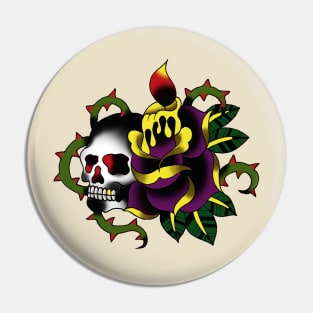 Candle Skull Pin