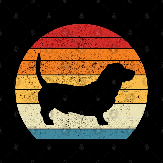 Basset Hound Funny Vintage Dog Retro 70's and 80's by HammerSonic