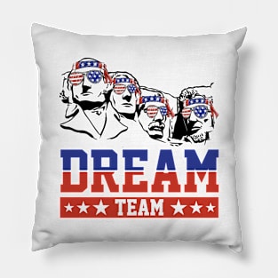 Mount Rushmore 4th Of July Funny Patriotic Presidents Team Pillow