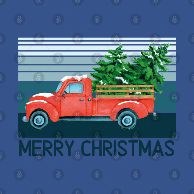 Discover Vintage Wagon Christmas Pickup Truck Retro - Red Christmas Wagon - T-Shirt